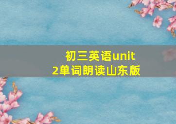 初三英语unit2单词朗读山东版