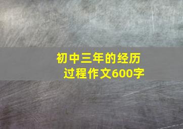 初中三年的经历过程作文600字