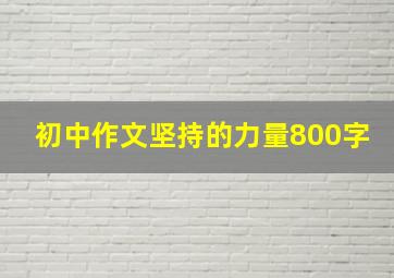 初中作文坚持的力量800字