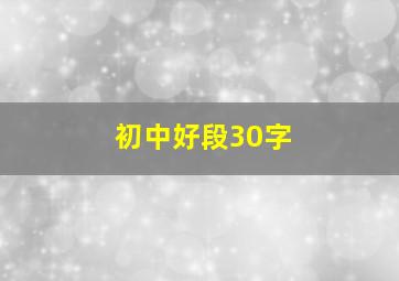 初中好段30字