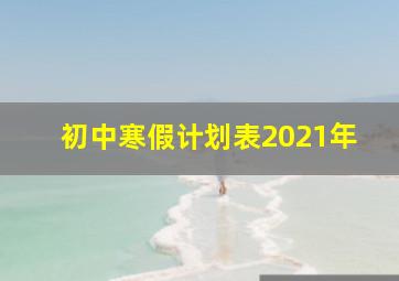 初中寒假计划表2021年