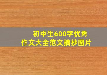 初中生600字优秀作文大全范文摘抄图片