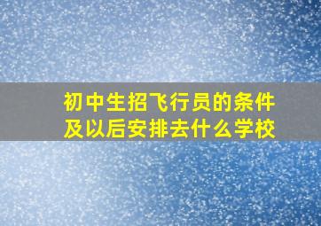 初中生招飞行员的条件及以后安排去什么学校