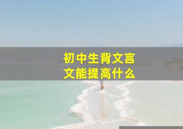 初中生背文言文能提高什么