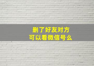 删了好友对方可以看微信号么