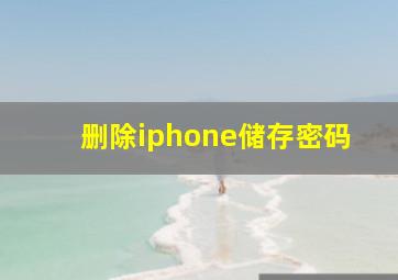 删除iphone储存密码