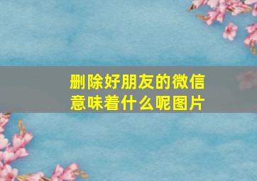 删除好朋友的微信意味着什么呢图片