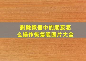 删除微信中的朋友怎么操作恢复呢图片大全