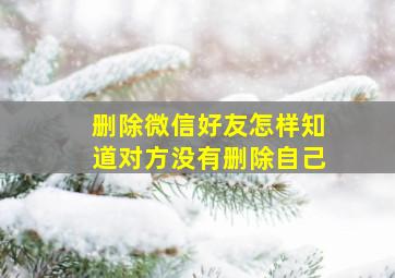 删除微信好友怎样知道对方没有删除自己