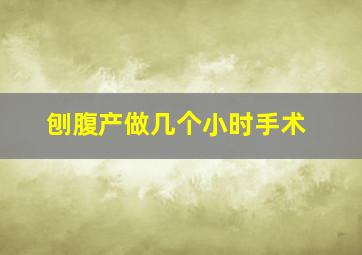 刨腹产做几个小时手术