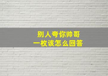 别人夸你帅哥一枚该怎么回答