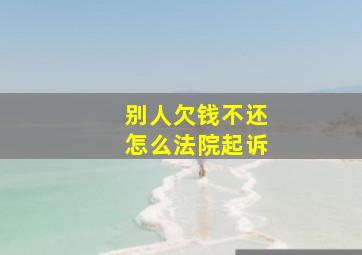 别人欠钱不还怎么法院起诉