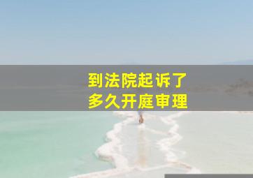 到法院起诉了多久开庭审理