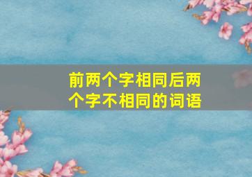 前两个字相同后两个字不相同的词语