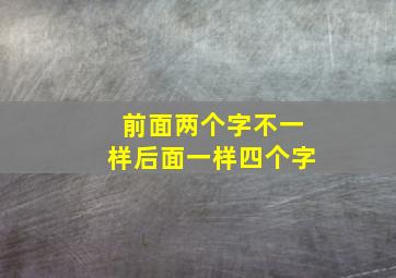 前面两个字不一样后面一样四个字