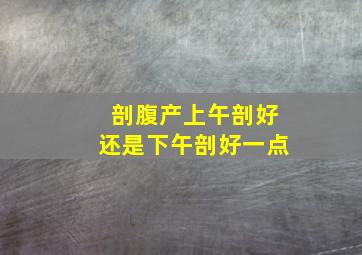 剖腹产上午剖好还是下午剖好一点