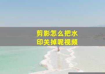 剪影怎么把水印关掉呢视频