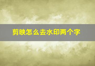 剪映怎么去水印两个字