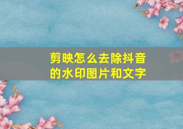 剪映怎么去除抖音的水印图片和文字