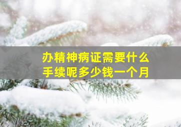 办精神病证需要什么手续呢多少钱一个月