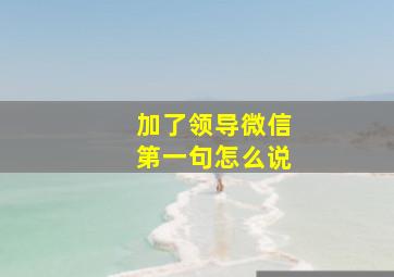 加了领导微信第一句怎么说