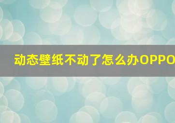 动态壁纸不动了怎么办OPPO