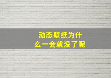 动态壁纸为什么一会就没了呢