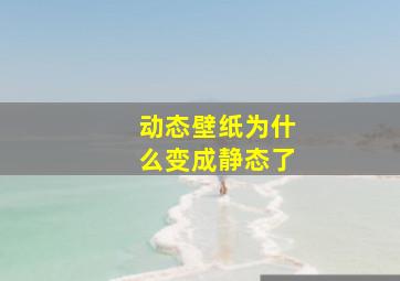 动态壁纸为什么变成静态了