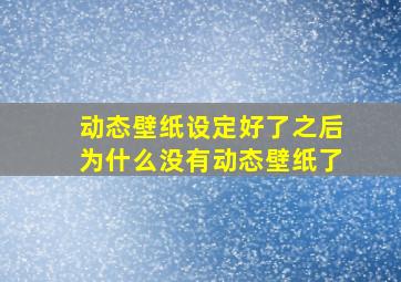 动态壁纸设定好了之后为什么没有动态壁纸了