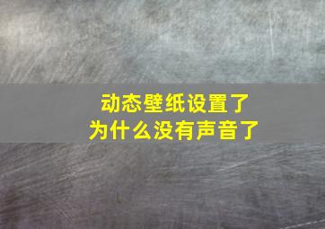 动态壁纸设置了为什么没有声音了