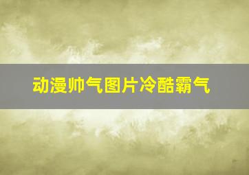 动漫帅气图片冷酷霸气