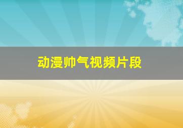 动漫帅气视频片段