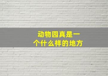 动物园真是一个什么样的地方