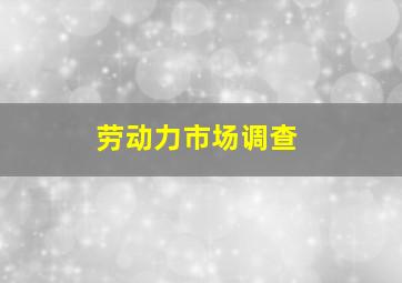 劳动力市场调查