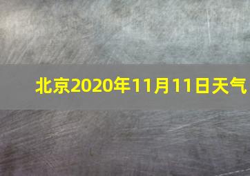 北京2020年11月11日天气