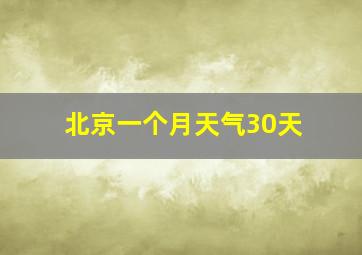 北京一个月天气30天