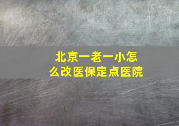 北京一老一小怎么改医保定点医院