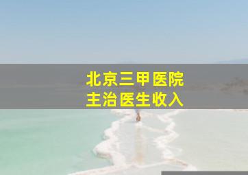 北京三甲医院主治医生收入