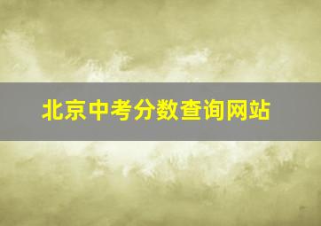 北京中考分数查询网站