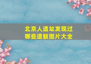 北京人遗址发现过哪些遗骸图片大全