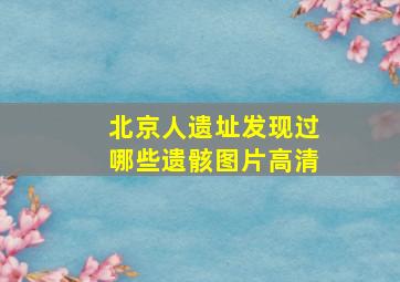 北京人遗址发现过哪些遗骸图片高清