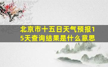 北京市十五日天气预报15天查询结果是什么意思