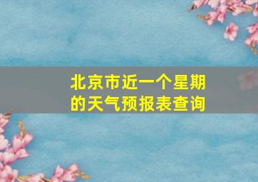 北京市近一个星期的天气预报表查询