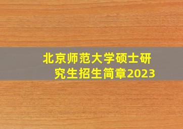 北京师范大学硕士研究生招生简章2023