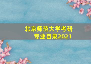 北京师范大学考研专业目录2021