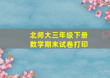 北师大三年级下册数学期末试卷打印