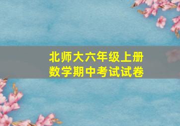 北师大六年级上册数学期中考试试卷