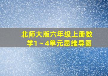 北师大版六年级上册数学1～4单元思维导图