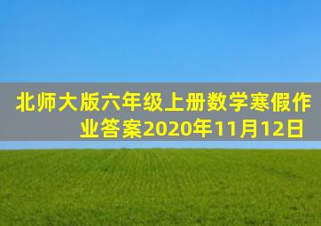 北师大版六年级上册数学寒假作业答案2020年11月12日