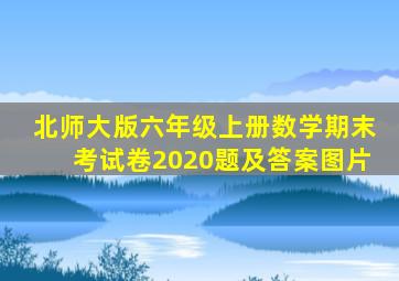 北师大版六年级上册数学期末考试卷2020题及答案图片